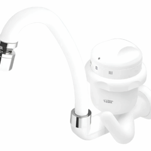 Torneira Elétrica De Cozinha Fame Bica Alta E Movél Acabamento Cromado Cor Branco 5400w 220v