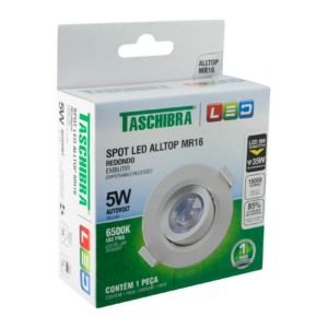 SPOT EMBUTIR REDONDO ALLTOP LED MR16 5W 6500k TASCHIBRA